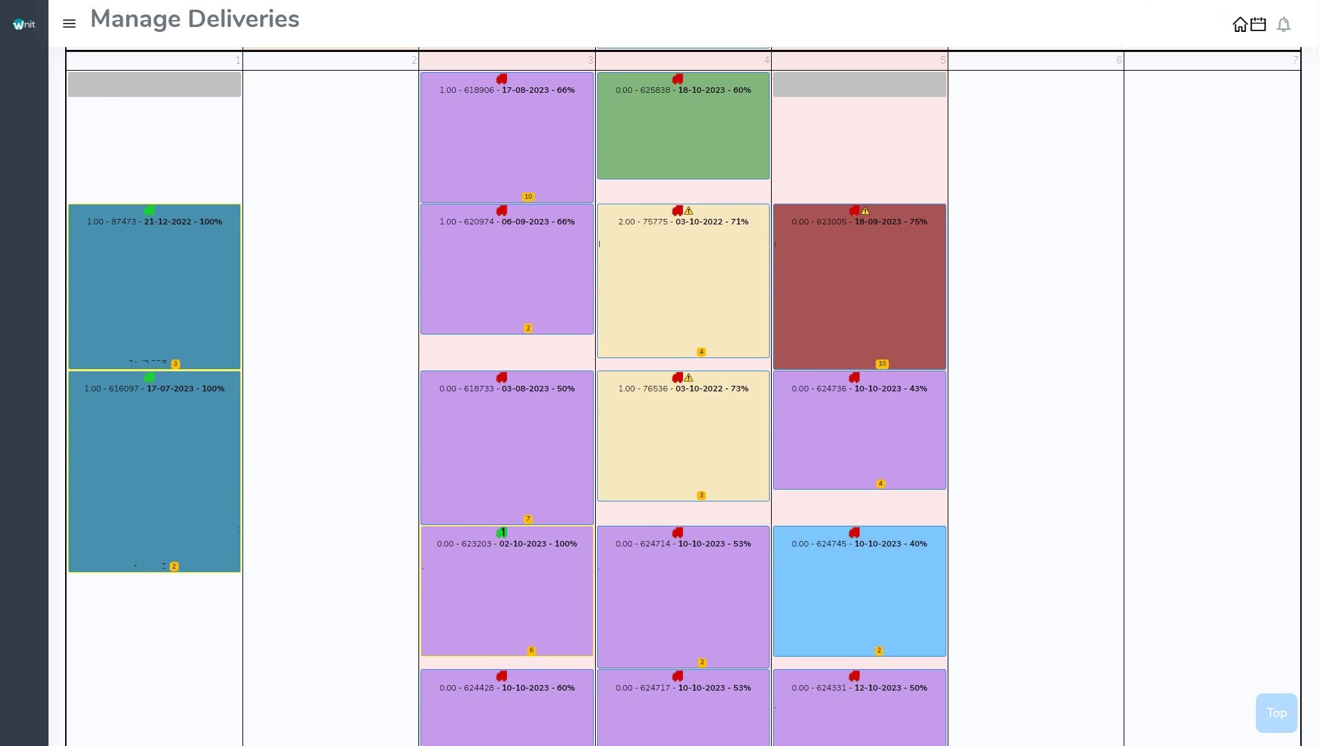 Delivery organiser